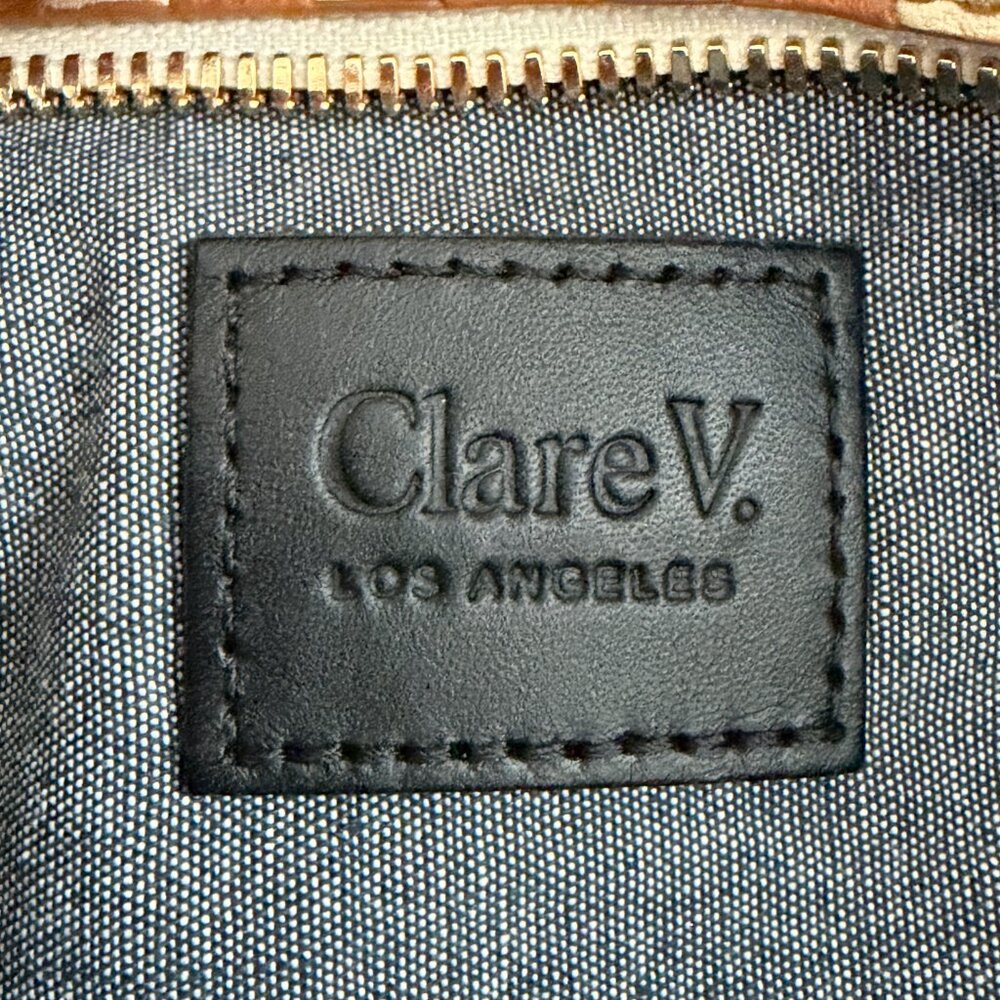 CLARE V GRANDE FANNY BAG TAN CREAM CHECKER - Picture 5 of 5